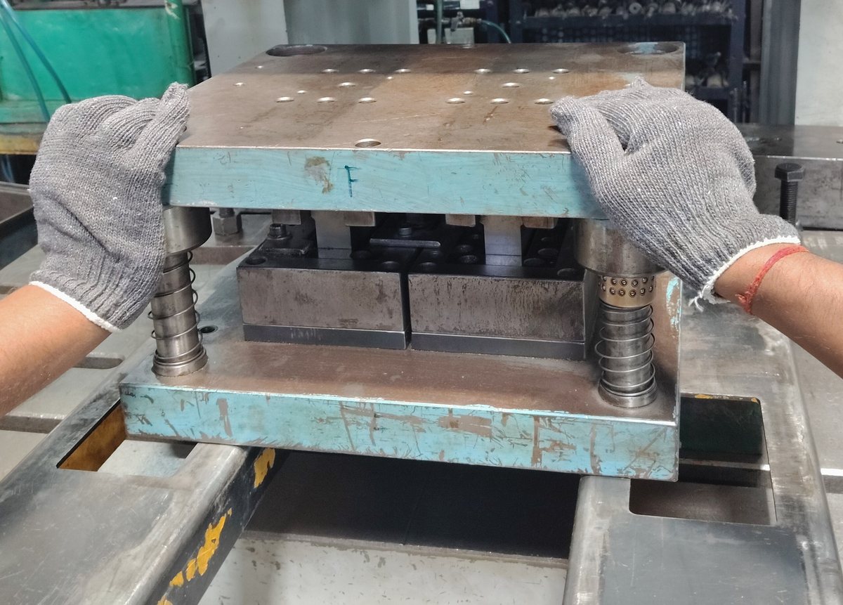 CNC lathe machining components at Adhichakram Pressing
